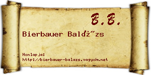 Bierbauer Balázs névjegykártya