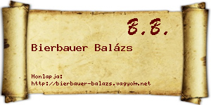 Bierbauer Balázs névjegykártya